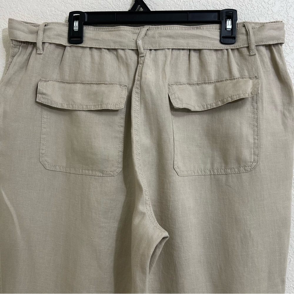 MYS collection 100% line Tan Straight Leg Pants with Lightweight Fabric 18 - Picture 4 of 14